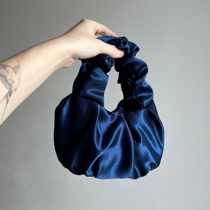 Scrunchie satin small evening bag 25 colors 3 sizes bag for wedding Small cute woman handbag stylish purse gift idea for woman image 6