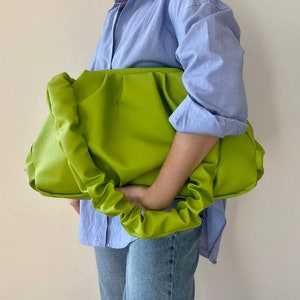 Lime cloud bag 30 colors woman handbag 3 sizes Handmade ecoleather bag Cloud bag Dumping clutch image 1