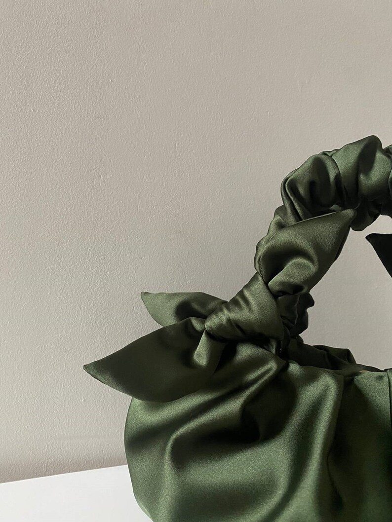 Satin Knot Bag Small Khaki Bag 25 Colors Gift for Her Etsy