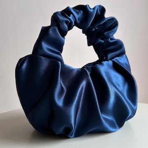 Scrunchie satin small evening bag 25 colors 3 sizes bag for wedding Small cute woman handbag stylish purse gift idea for woman image 2