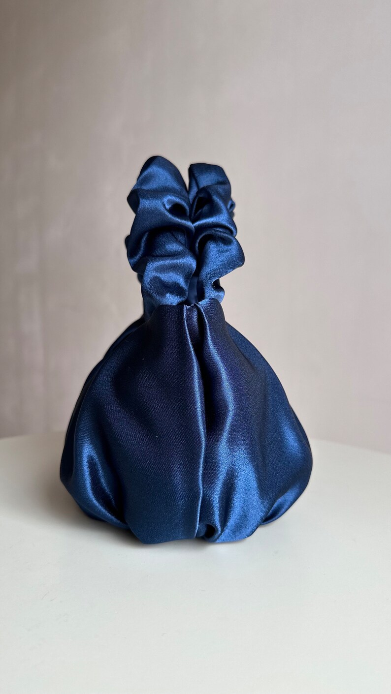 Scrunchie satin small evening bag 25 colors 3 sizes bag for wedding Small cute woman handbag stylish purse gift idea for woman image 4