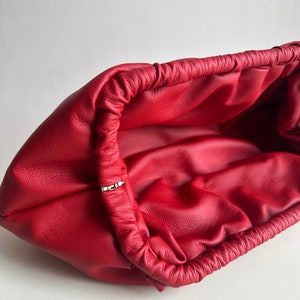 Red cloud clutch bag 25 colors evening designer woman clutch Handmade clutch for event Detachable Strap for Clutch Bag Use image 2