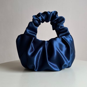 Scrunchie satin small evening bag 25 colors 3 sizes bag for wedding Small cute woman handbag stylish purse gift idea for woman image 8