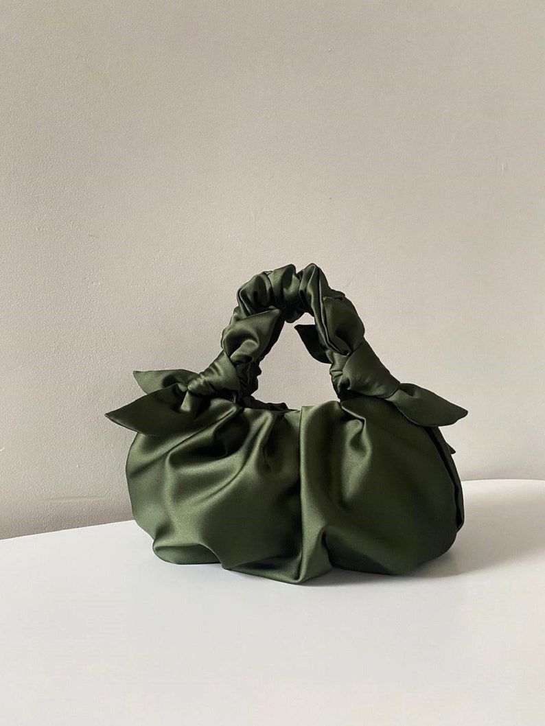 Satin Knot Bag Small Khaki Bag 25 Colors Gift for Her - Etsy