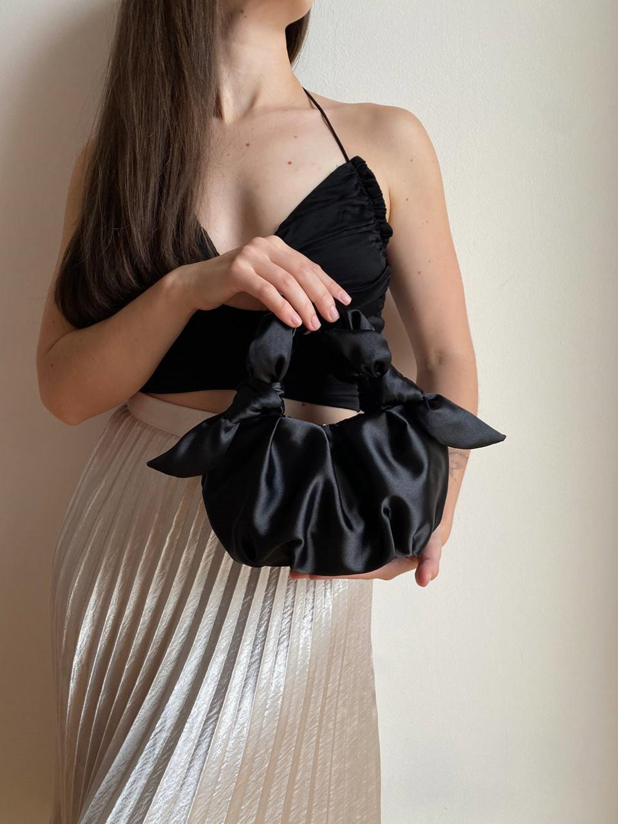 Sac De Soirée Rouge Satin Femme - Élégante Pochette Mariage Et Fête Avec Chaîne Amovible
