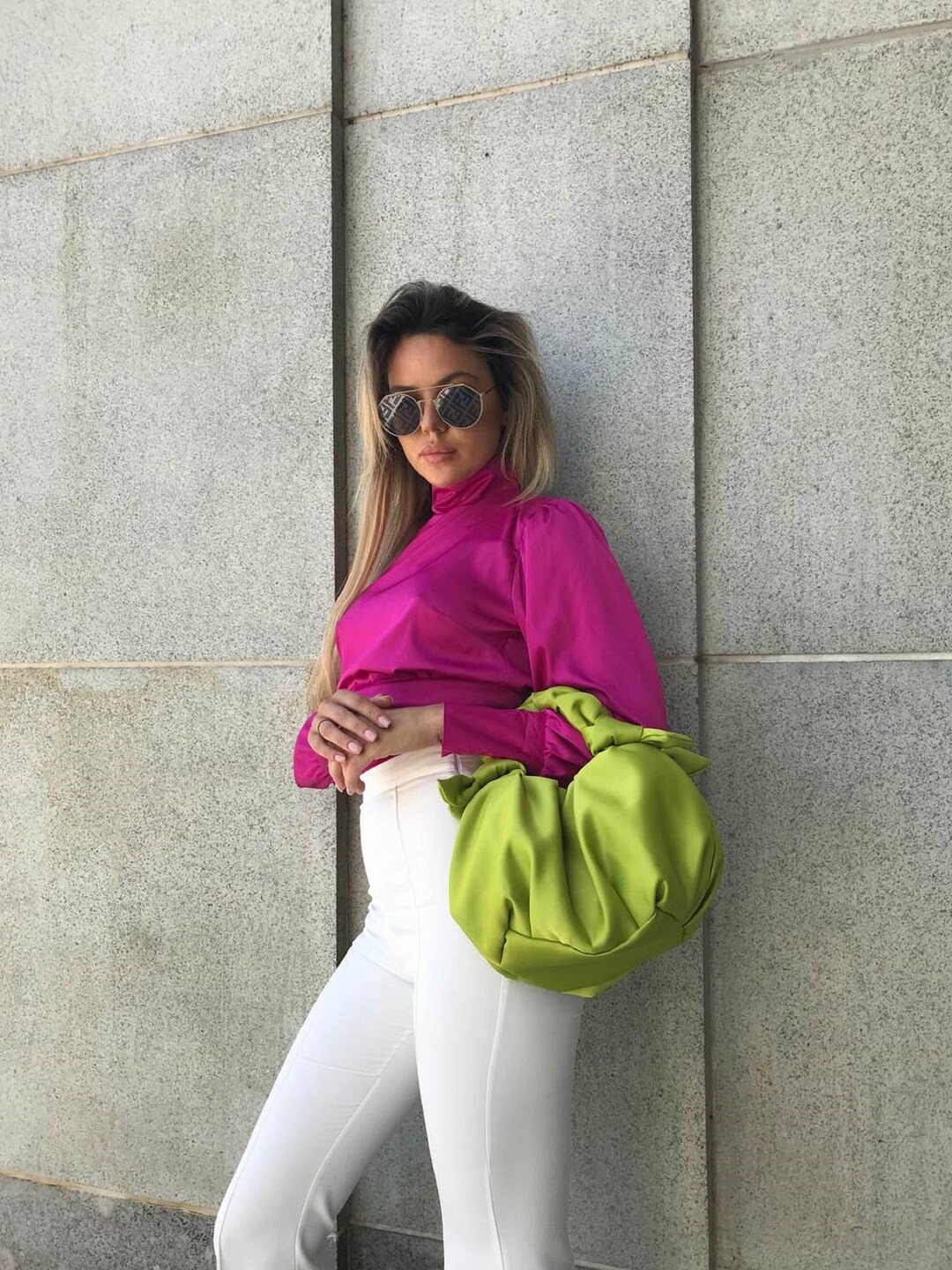 Satin Knot Bag | Evening Statement Bag for Party | Furoshiki Knot