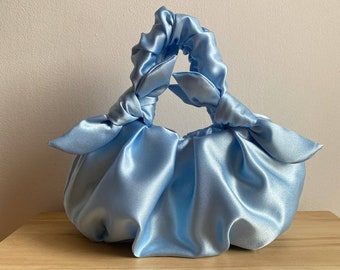 Satin small and big handbag | furoshiki bag | scrunchies bag +25 colors| wedding bag | japanese knot bag | bag for party| bridal purse