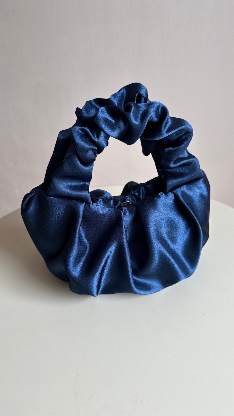 Scrunchie satin small evening bag 25 colors 3 sizes bag for wedding Small cute woman handbag stylish purse gift idea for woman image 3