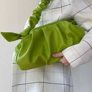 Lime cloud bag 30 colors woman handbag 3 sizes Handmade ecoleather bag Cloud bag Dumping clutch image 6