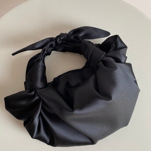 Small satin bag with knots Stylish satin purse Furoshiki knot bag Origami bag 33 colors Wedding Purse black handbag for event image 6