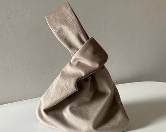 Sac à nœuds en velours japonais | sac de poignet | petit sac pour événement | sac furoshiki | sacs à main en origami | +25 couleurs | sac de soirée de mariage