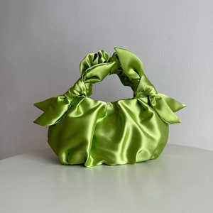 Limette kleine handgemachte Damentasche |+27 Farben| Tasche mit Knoten | kleine Geldbörse | Party stilvolle Handtasche |Hochzeitstasche | Abendhandtasche für Damen