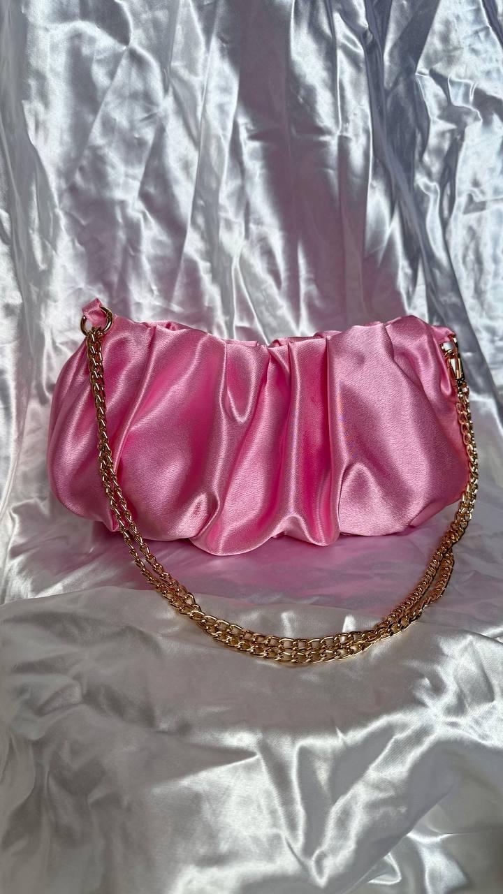 Pink Silk Evening Bag Light Pink Satin Bag Small Shoulder Bag Gift