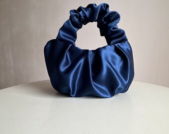 Scrunchie satin small evening bag | +25 colors | 3 sizes | bag for wedding | Small cute woman handbag | stylish purse | gift idea for woman