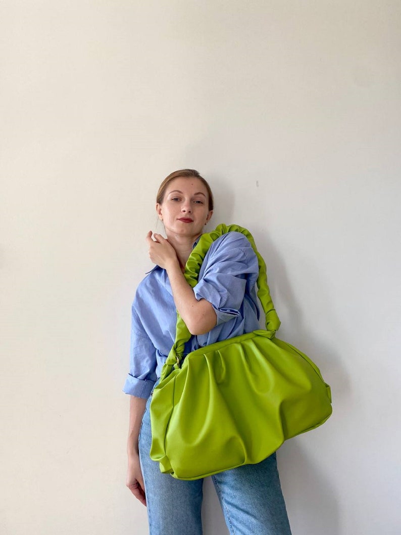 Lime cloud bag 30 colors woman handbag 3 sizes Handmade ecoleather bag Cloud bag Dumping clutch 45*30 cm