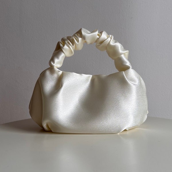 Scrunchie satin small evening bag | +25 colors | 3 sizes | bag for wedding | Small cute woman handbag | stylish purse | gift idea for woman