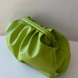 Lime cloud bag 30 colors woman handbag 3 sizes Handmade ecoleather bag Cloud bag Dumping clutch image 4