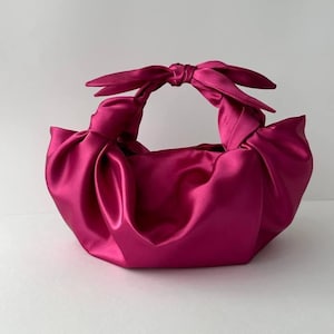 Kleine Tasche mit Knoten | Abend-Clutch | Hochzeitstasche | +33 Farben | Designer-Damentasche| Fuchsia Luxus handgemachte Tasche| Eventtasche
