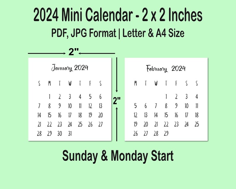 2024 Mini Calendar Printable PDF - Il 794xN.5266453830 7kuu
