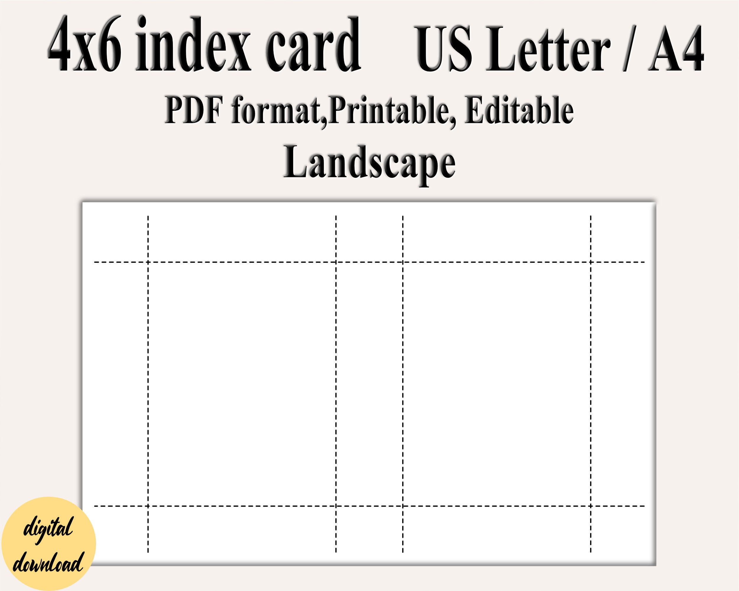 Printable Index Cards 4×6 PDF – Tim's Printables