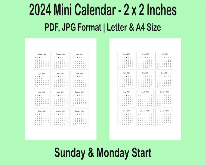 2024 Mini Calendar Printable PDF - Il 794xN.5314626375 Ttgh 