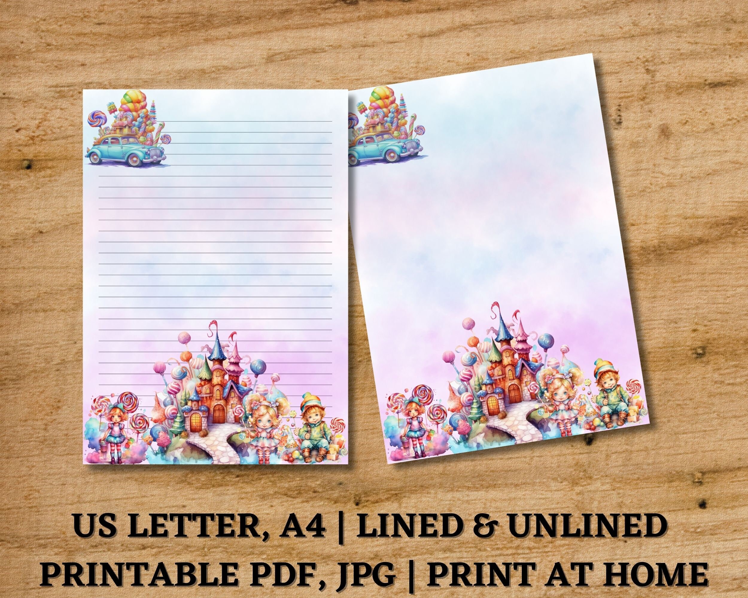 Cute&Lovely Animals Letter set - 4sh Lined Writing Stationery Paper 2sh  Envelope 