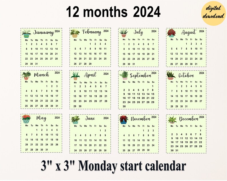 printable-mini-calendar-2023-2024-2025-monday-sunday-start-etsy