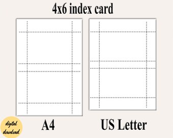 Printable Index Card Templates: 3×5 and 4×6 – Tim's Printables  Card  templates printable, Note card template, Printable flash cards