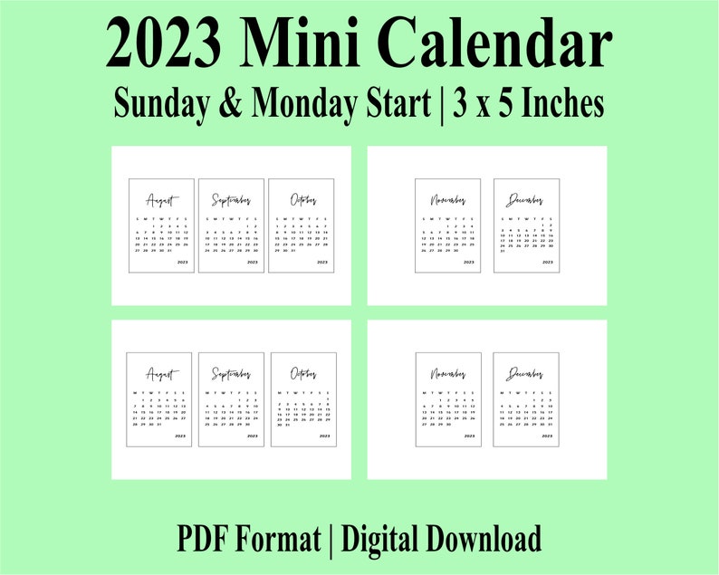2024 Mini Calendar Printable PDF - Il 794xN.5312086752 Bckl 