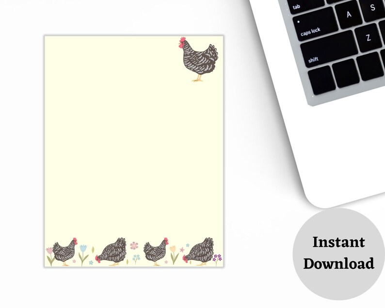 Printable Chickens Stationery Lined and Unlined Letter Writing Paper Printable Chickens Stationery Lined and Unlined Letter Writing Paper