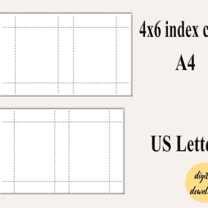 Printable 4x6 Index Cards, Editable Index Card, Blank Flashcards ...