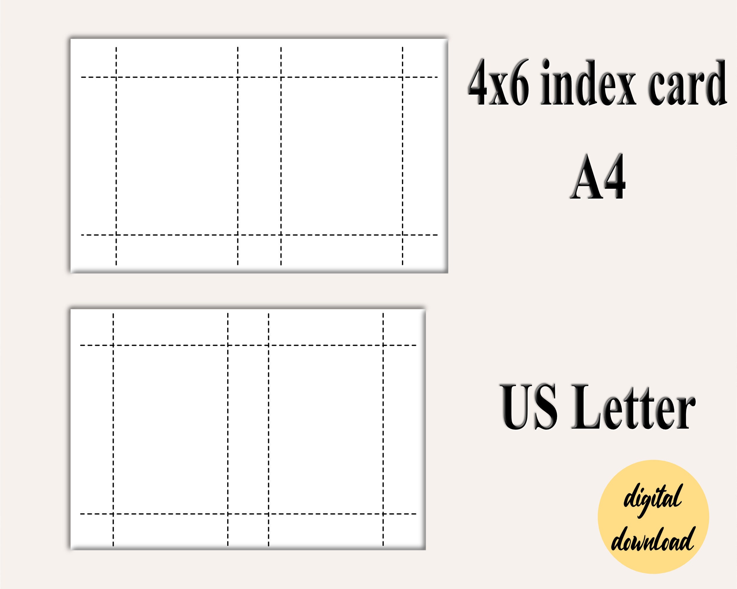 Blank Index Postcards Printable, 4x6, Heavy Duty, Great for Recipe Cards  and Flashcards. (48ct)