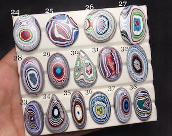 Fordite Detroite Agate, Colourful Layered Cabochon For Jewelry Making