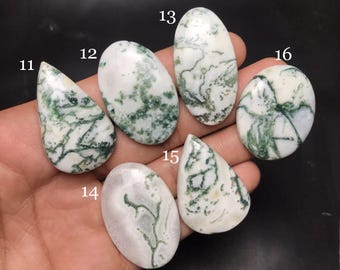 Natural Tree Agate Cabochon : Gemstone for Jewelry Making