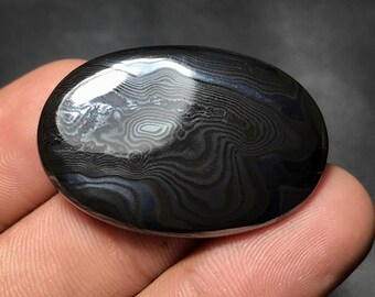 Natural Psilomelane Cabochon For Loose Gemstone, 36x24x5mm , 46.10cts, Oval Gemstone, P-012