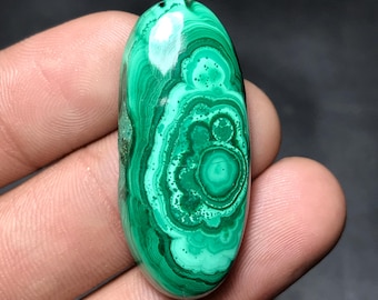Malaquita natural para gema suelta, 39 x 17 x 6 mm, 49,00 cts, gema ovalada, M-026