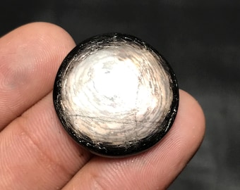 Cabujón de hiperstena natural para gema suelta, 24 x 24 x 4 mm, 26,50 ct, gema redonda, H-024