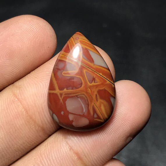 Natural Noreena Jasper Cabochon For Loose Gemstone, 24x17x6mm, 20.00cts, Pear Gemstone, NJ-010