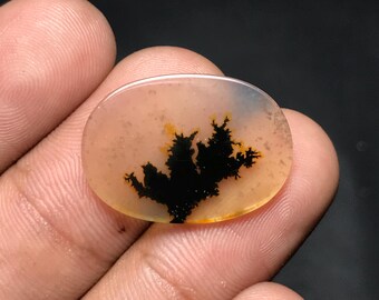 Natural Scenic Agate Cabochon For Loose Gemstone, 23x17x2mm, 7.50cts, Oval Gemstone, S-011