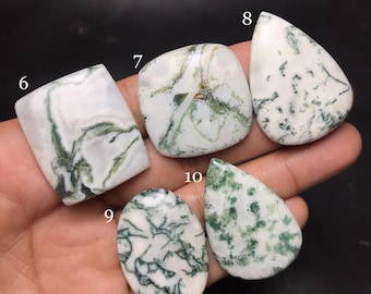 Natural Tree Agate Cabochon : Gemstone for Jewelry Making