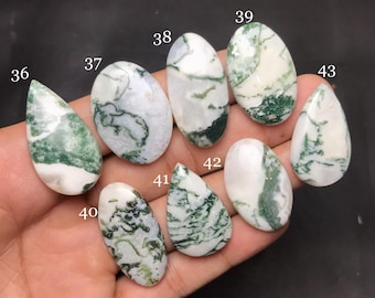 Natural Tree Agate Cabochon : Gemstone for Jewelry Making