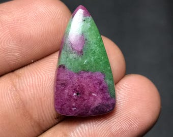 Natural Ruby Zoisite Cabochon For Loose Gemstone, 24x14x5mm, 17.70cts, Fancy Gemstone, RZ-037