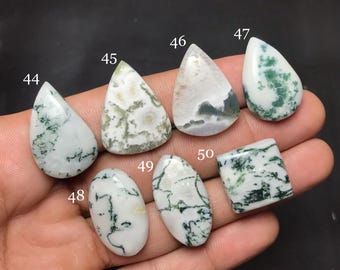 Natural Tree Agate Cabochon : Gemstone for Jewelry Making