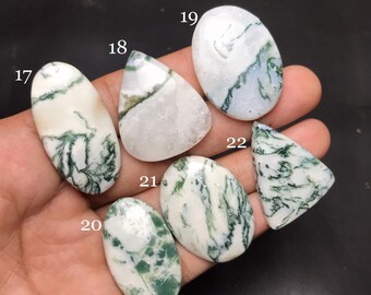 Natural Tree Agate Cabochon : Gemstone for Jewelry Making