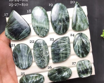 Natural Seraphinite Cabochon, Gemstone For Jewelry Making