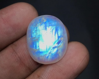 Oval Moonstone Cabochon: Natural Gemstone for Jewelry Making (22x18x6mm, 20.50cts)