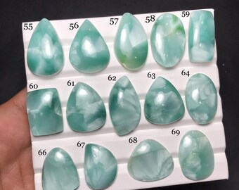 Natural Chatoyant Hemimorphite Cabochon For Loose Gemstone