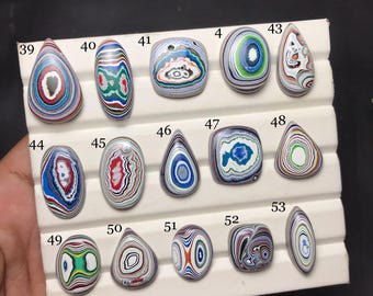 Fordite Detroite Agate, Colourful Layered Cabochon For Jewelry Making