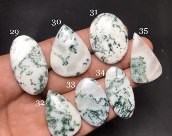 Natural Tree Agate Cabochon : Gemstone for Jewelry Making