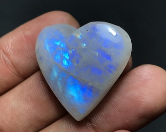 Natural Rainbow Moonstone Cabochon: Oval Loose Gemstone (27x28x8mm, 41.00cts) M-007